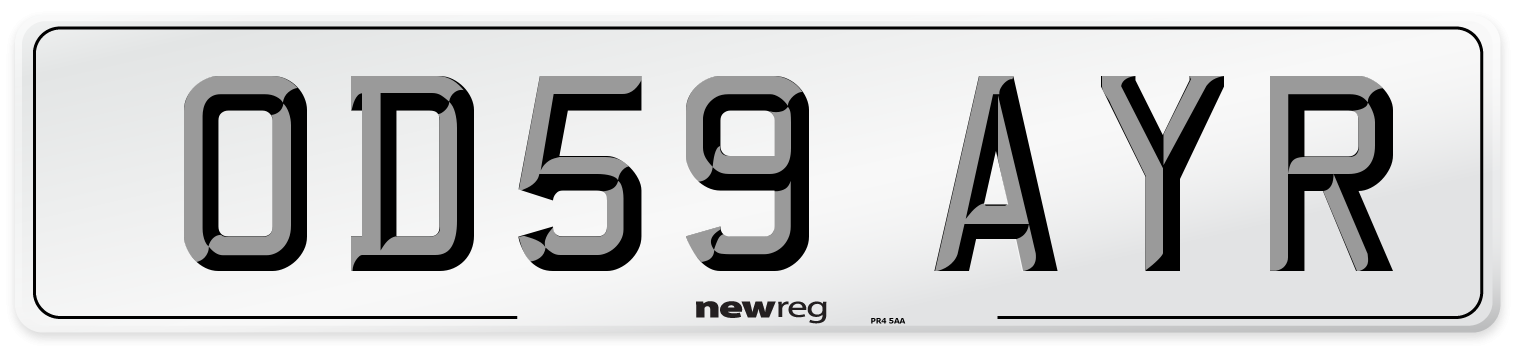 OD59 AYR Number Plate from New Reg